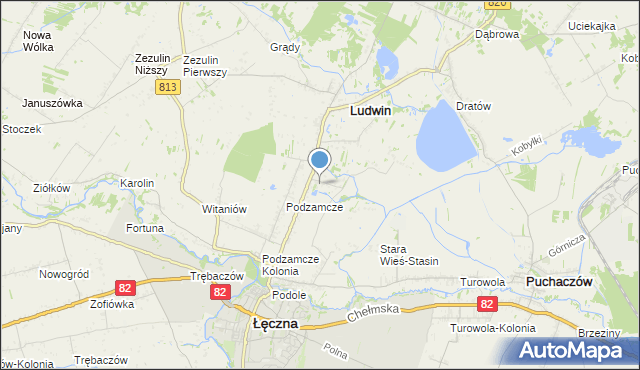 mapa Stara Wieś-Kolonia, Stara Wieś-Kolonia gmina Łęczna na mapie Targeo